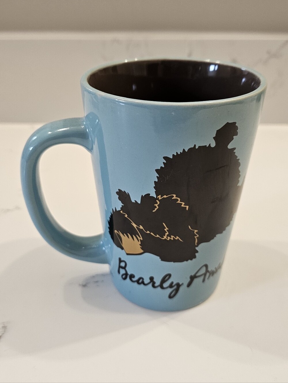 Lazy One Bearly Awake Blue Ceramic Mug